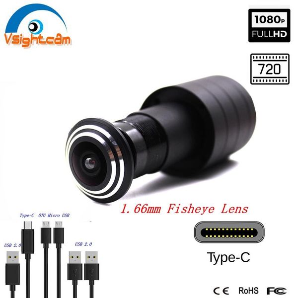 

fisheye door hole camera 1.66mm wide angel otg micro usb type c hd security for anti-theft vending machine ip cameras