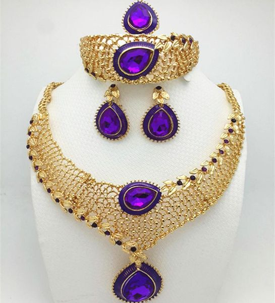 

earrings & necklace exquisite noble jewelry set luxury gold-color big nigerian wedding african beads costume design heni1, Silver