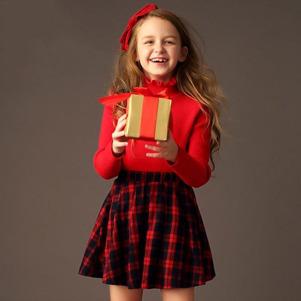 

skirts girls' 100-pleated shirt plaid hemi, Blue