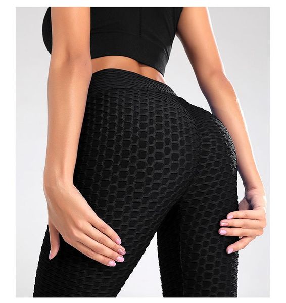 

yoga outfit honeycomb jacquard bubble pants slim body exercise high bounce buttock fitness sweat absorption