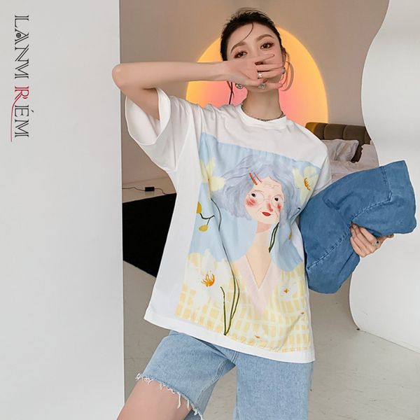 

women printed t-shirt short sleeve round neck large size shirts female fashion tide summer casual cool 2e2011 210507, White