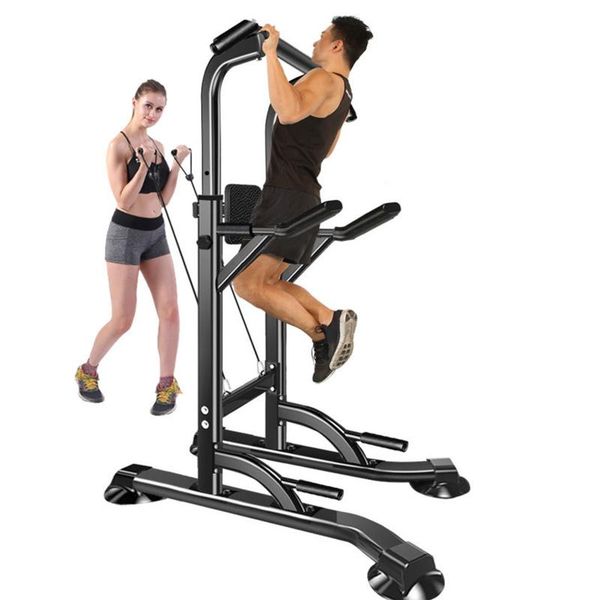 

horizontal bars heavy duty steel power tower with resistance bans multifunction dip station chin up bar pulls pushup home gym core fitness