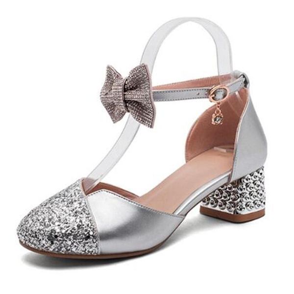 

girls princess dance shoes dress performance high heels children spring/summer comfortable student baby kids sandals 02a, Black;red