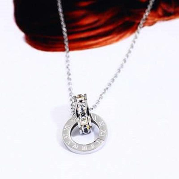 

poxam luxo elegante gargantilha roman digital prata pingente colares para jÃ³ias femininas pendant necklaces, Silver