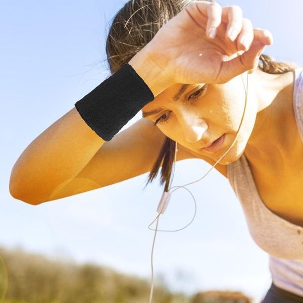 

2pcs outdoor athletic sweat wristband basketball badminton volleyball sweatband for working-out comfortable decoration wrist support, Black;red