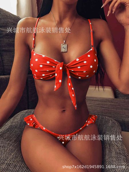 

swimsuit split xingcheng dot knot hanghang women's bikini, White;black