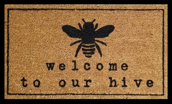 

welcome to our hive doormat,bee mat for home decorative carpets