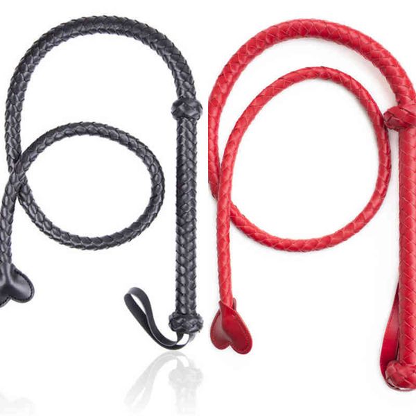 Nxy Sex Adult Toy Candiway Long Bdsm Whip Bondage Erotic Riding Horse Crop Fetish Harness Sculacciata Paddle Play Flogger Giocattoli per coppie 1225