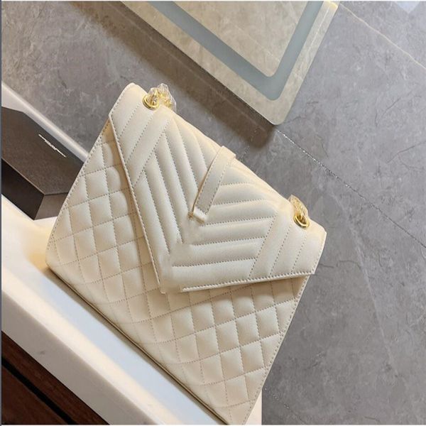 

cowhide handbags sheepskin caviar metal chain gold handbag genuine leather bag flip cover diagonal shoulder bags