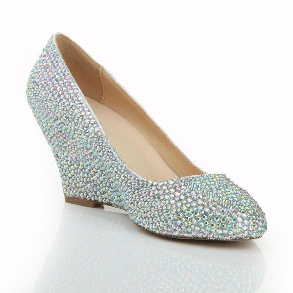 

dress shoes women pumps party high heels fashion spring wedge rhinestone 6.5cm thin wedding, Black