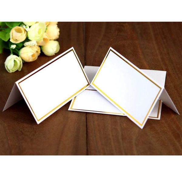 

greeting cards 20pcs deskseat upgrade stereoscopic paper table name stamping edge for party (white + golden)