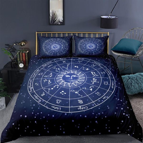 

bedding sets starry moon set twelve constellations duvet cover with 1/2 pillowcase bright moonlight comforter quilt covers bedclothes