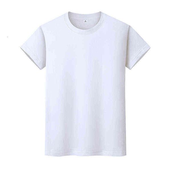 

diy t-shirt round neck solid color t-shirt summer cotton bottoming shirt short-sleeved mens and womens half-sleeved 66qh jnof, Black