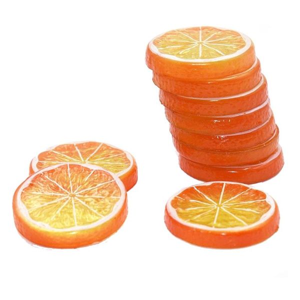 

party decoration 10 pcs fake slice artificial fruit highly simulation lifelike model for home orange