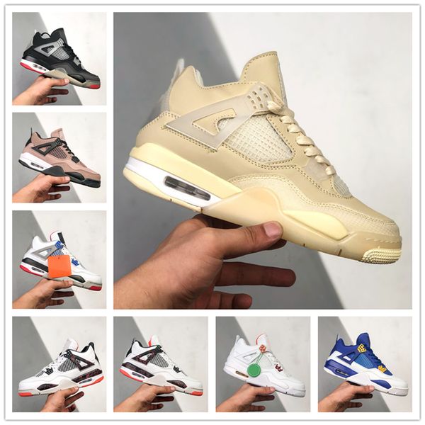 

sail 4 4s mens basketball shoes men women pale citron sports sneakers us 36-47