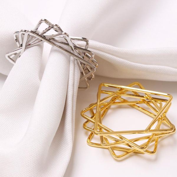 

napkin rings 6 / pcs metal star buckle polygon ring paper cloth