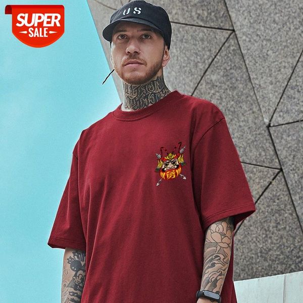 

(300 kg can be worn) hip-hop bf style large size male fat loose fashion brand national short-sleeved t-shirt half-sleeved #vk6x, White;black