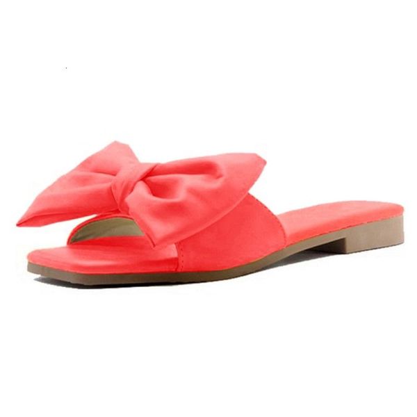 

slippers my-love women's slipper summer bowknot thick bottom casual comfortable beach solid non-slip chaussons female, Black