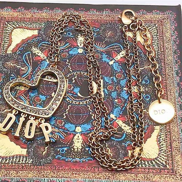 

70% off outlet online 2021 family heart necklace clavicle letter diamond fashion temperament chain woman, Black