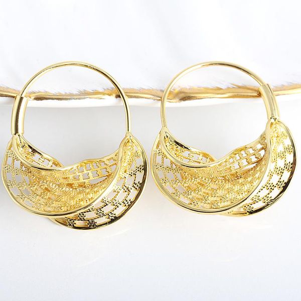 

hoop & huggie fashion jewelry unique irregular earrings 2021 big oval for women girls birthday gift dubai earring, Golden;silver