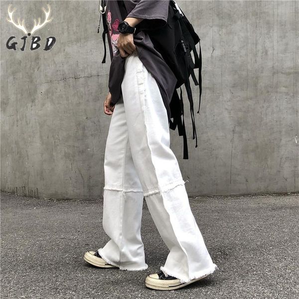 

women's jeans 2021 summer high waist baggy wide leg pants streetwear casual white vintage straight versatile denim trouser, Blue
