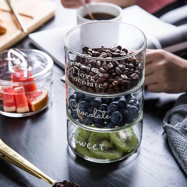 

storage bottles & jars heat-resistant glass bottle jar flamingo dried fruit box candy ice cream kitchen salad transparent bowl
