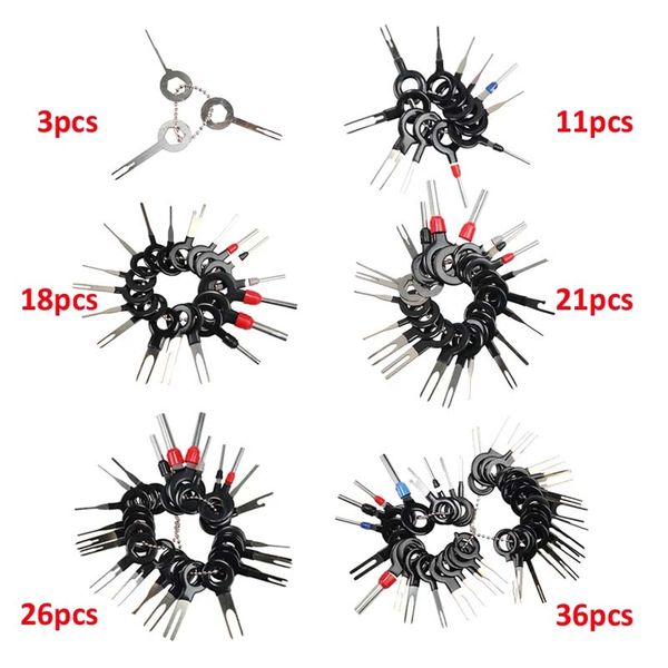 

3/11/18/21/26/36pcs car terminal removal repairs tool kit electrical wiring crimp connector pin extractor vehicle electrico repair hand tool
