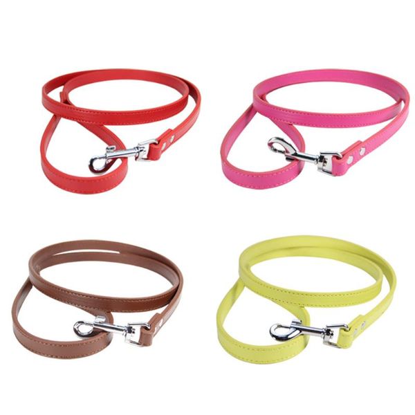 Collari per cani Vendita in pelle Leash in pelle di buona qualità 16 colori diversi Modifica per camminata all'aperto 120 cm Lunghezza cavi