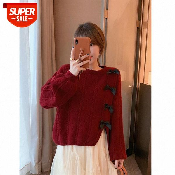 

custom sweater women's new year retro loose wearing outer year's red one on drop #il4y, White