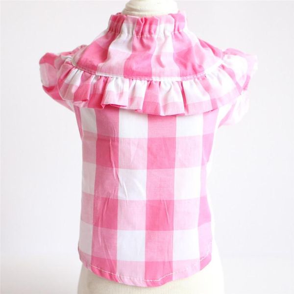 

dog apparel pet cat lace big plaid tutu shirt puppy dress summer clothes 5 sizes