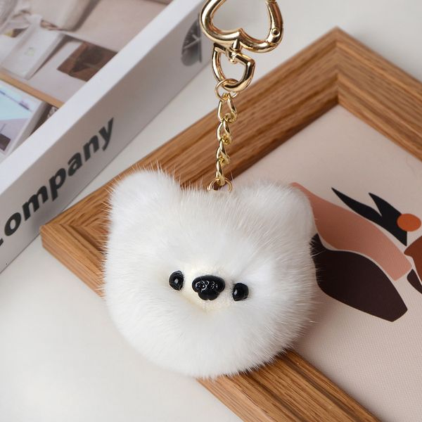 Yutong Mink Fur Bomei Dog Bag Pendant Lovely Car Key Catena Peluche Gioielli