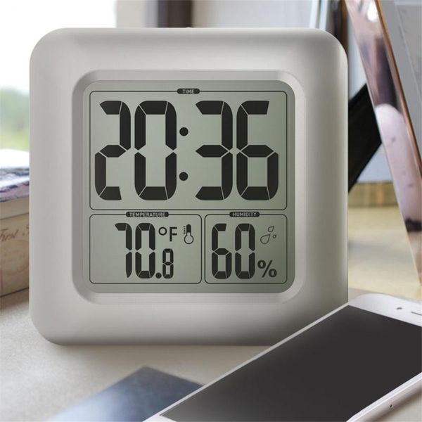 

desk & table clocks timers lcd digital waterproof for water splashes bathroom wall clock with sucker wash shower timer humidity temperature