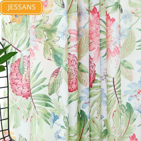 

curtain & drapes hawaiian style leaf printing velvet screens curtains for living room bedroom finished product customization