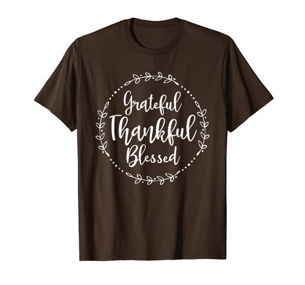 

thanksgiving shirts for women grateful thankful blessed tee, White;black