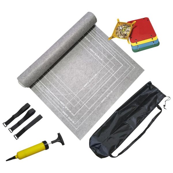 

felt cloth multifunction rectangle board game jigsaw roll storage mat anti leaking with inflatable tube compact kids toy soft bags