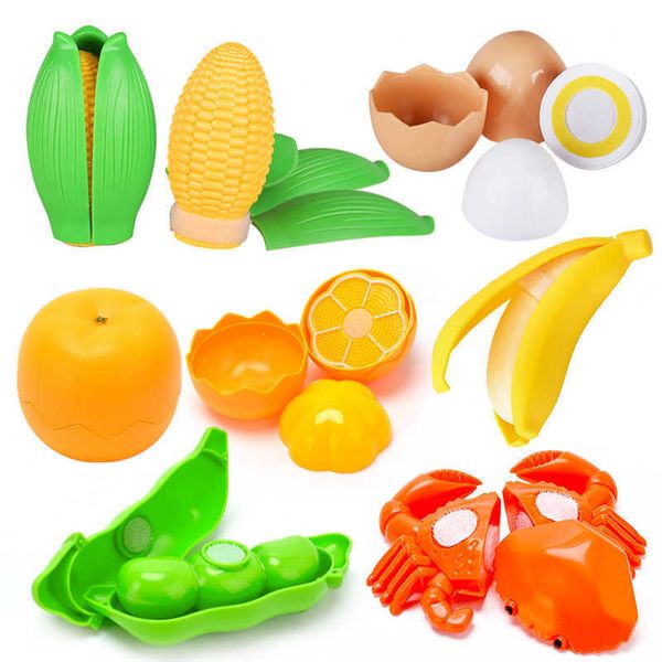 

children kitchen play house toys bulk vegetables, fruit bread, fish, cut and