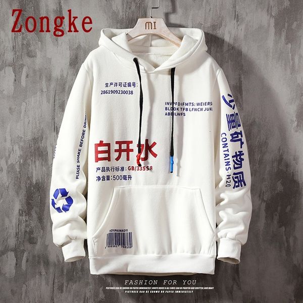 

mens designer t shirts zongke 2021 chinese elements harajuku hoodie men clothing men's hoodies hip hop male sweatshirt japanese streetw, Black