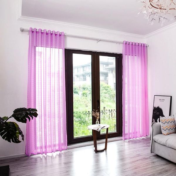 

curtain & drapes 1pcs leaves sheer for window living room tulle treatment voile drape valance 1 panel fabric curtains pink