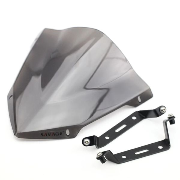 Windshield Windscreen Acessórios de Motocicleta Defletores de vento para Yamaha MT-07 FZ-07 2018-2019 - Gray