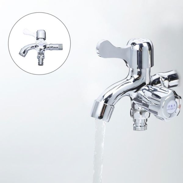 

kitchen faucets household bathroom dual-outlet 2-in-1 (silver)