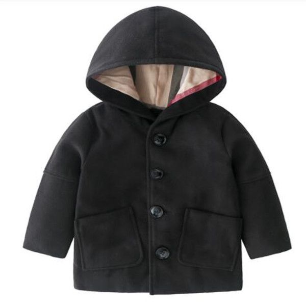 Kinder-Designer-Hoodie-Jacken-Mantel-Jungen-Mädchen-neue rote schwarze Wollmischungen beiläufige Sport-Outwear-Mantel-Kinderkleidung