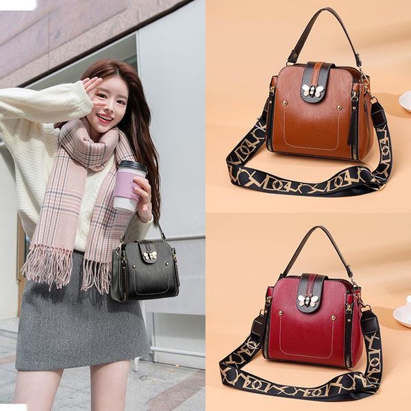 

spring and autumn fashion leather female bag head layer cowhide one-shoulder messenger large-capacity lady handb evening bags