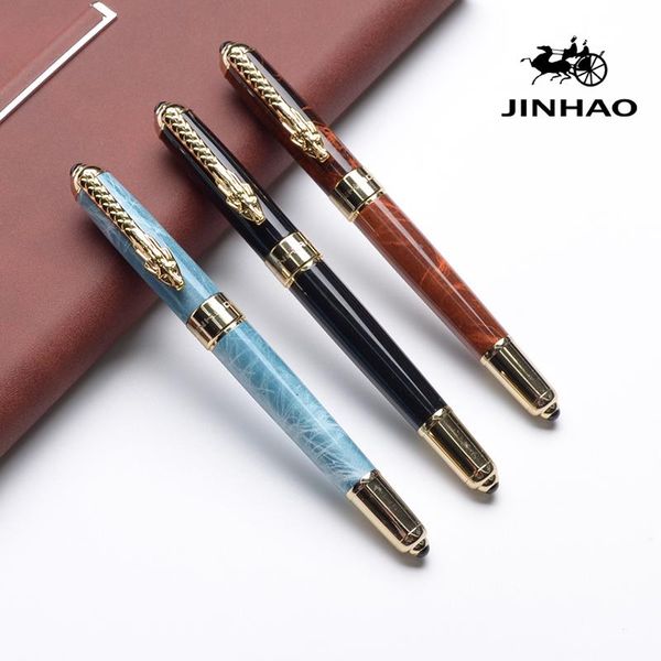 

iraurita fountain pen full metal golden clip jinhao dragon luxury pens gift caneta stationery office school supplie