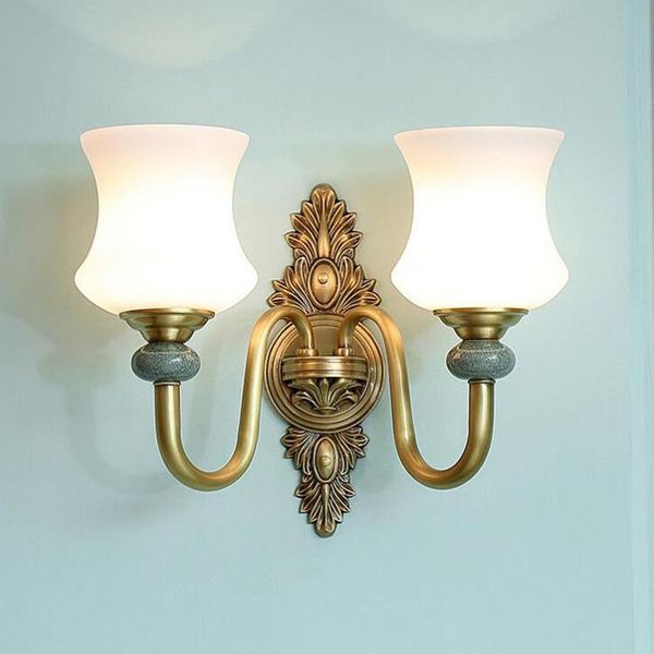 

wall lamp copper european modern minimalist bedside chrome living room light