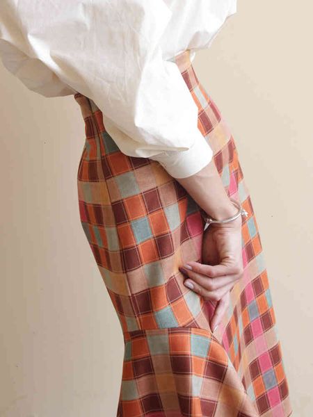 

Skirts Ruffle Plaid Ladies Suede Wrap Asymmetrical Long Bodycon High Waist Colorful Fashion Skirt Autumn K89U, Black