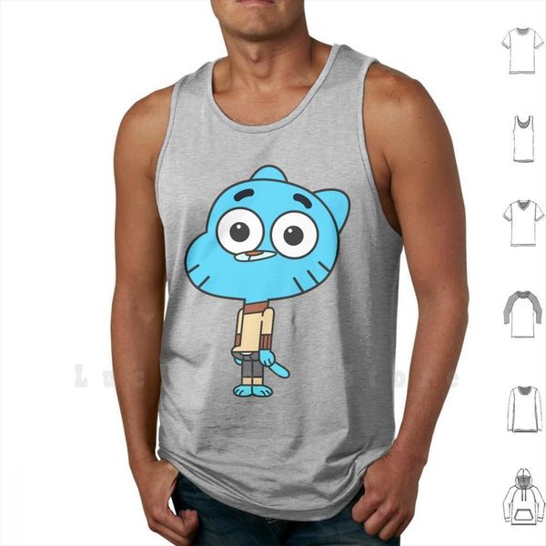

gumball tank vest sleeveless watterson men the cute cartoon cat blue gummypuss, White;black