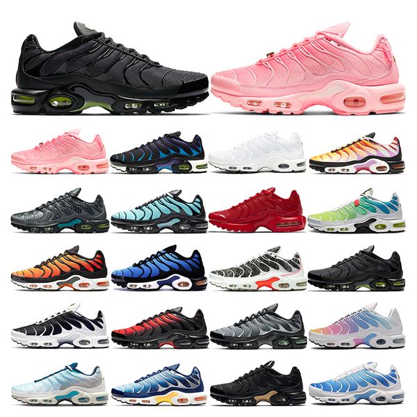 

tn plus running shoes mens black white atlanta volt glow hyper pastel blue oreo women orange pink breathable sneakers trainers outdoor sport