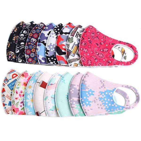 

red net with cartoon printed mask ice silk cotton sponge breathable mask civil