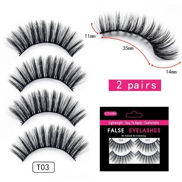 

2pairs/set 3d nature volume eyelashes beauty hair eyelash long lashes eye makeup tools soft false makeup1