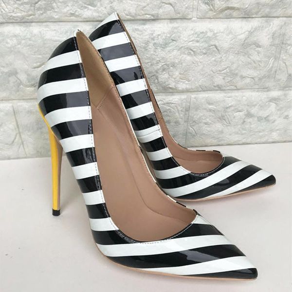 

dress shoes women high heels quality 10cm 12cm thin heel pumps point toe us8 yellow party wedding steinmeier, Black